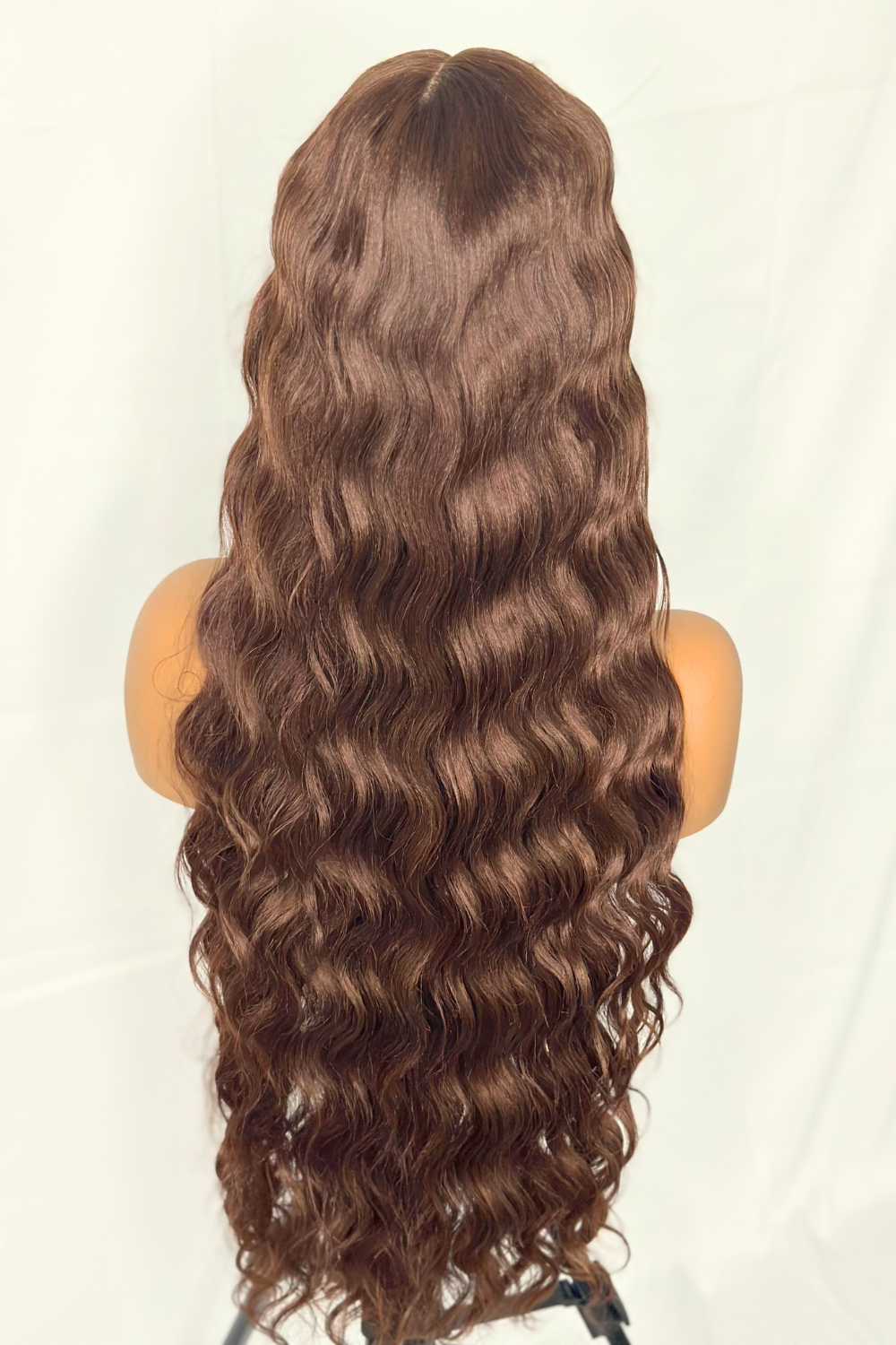 "Espresso Eclipse" | HD Synthetic Lace Front Wig | Long Wavy Brown Wig | Crimped Wig