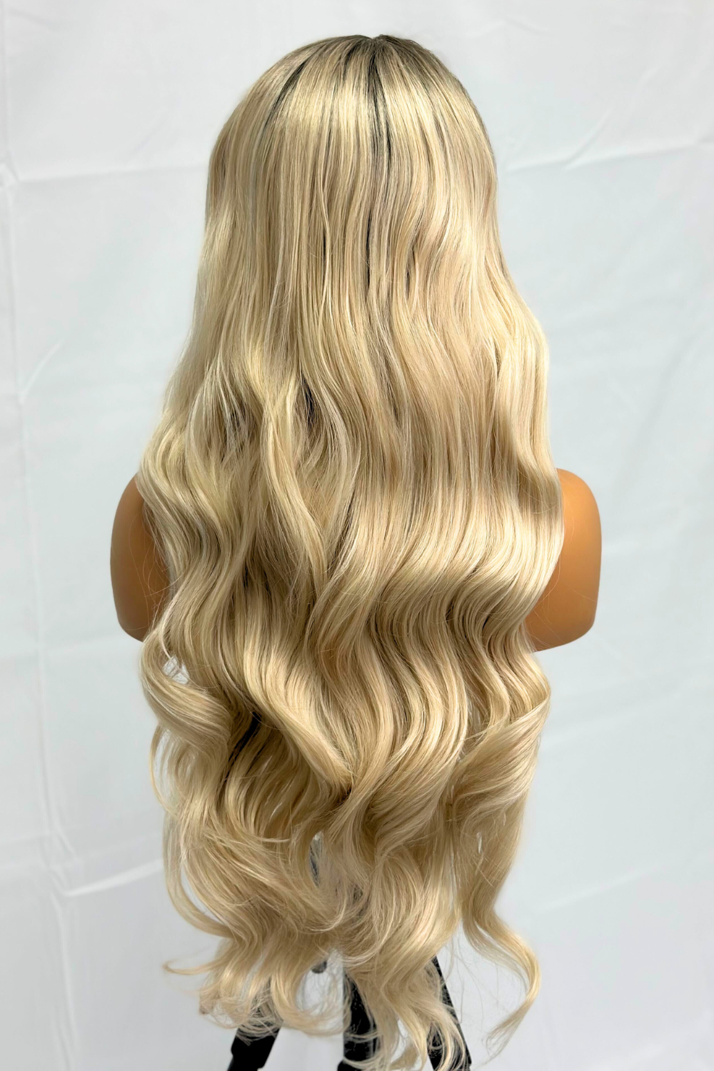 "Meteoric Melange" | Synthetic Lace Front Wig | Long Wavy Black to Blonde Ombre Wig