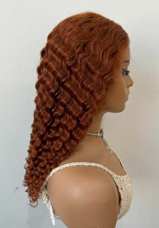 "Venusian Ember" | 4*6 HD Glueless Human Hair Lace Front Wig | Long Wavy Copper Wig