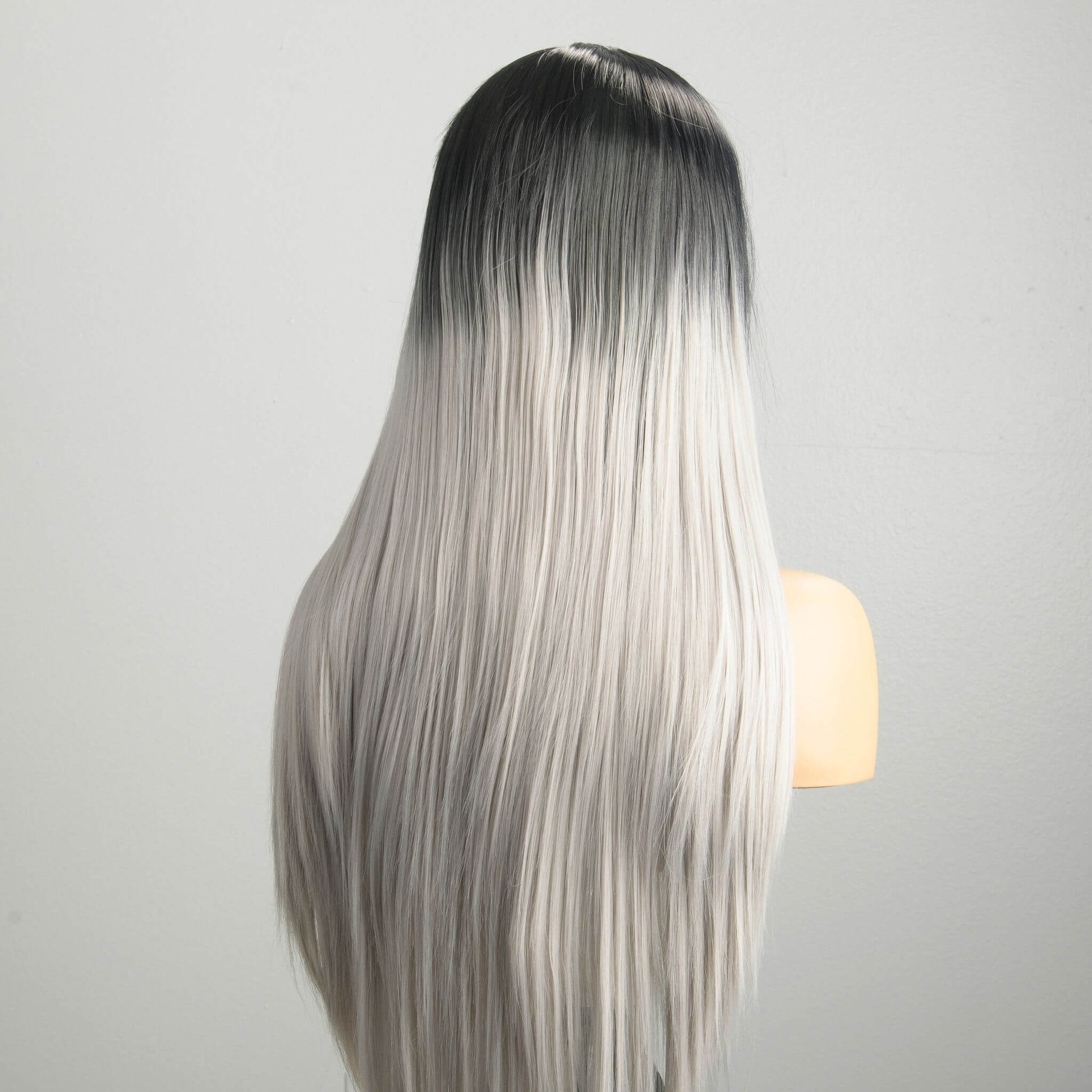 "Asteroid Maiden" | Synthetic Lace Front Wig | Long Straight Black to Gray Ombre Wig