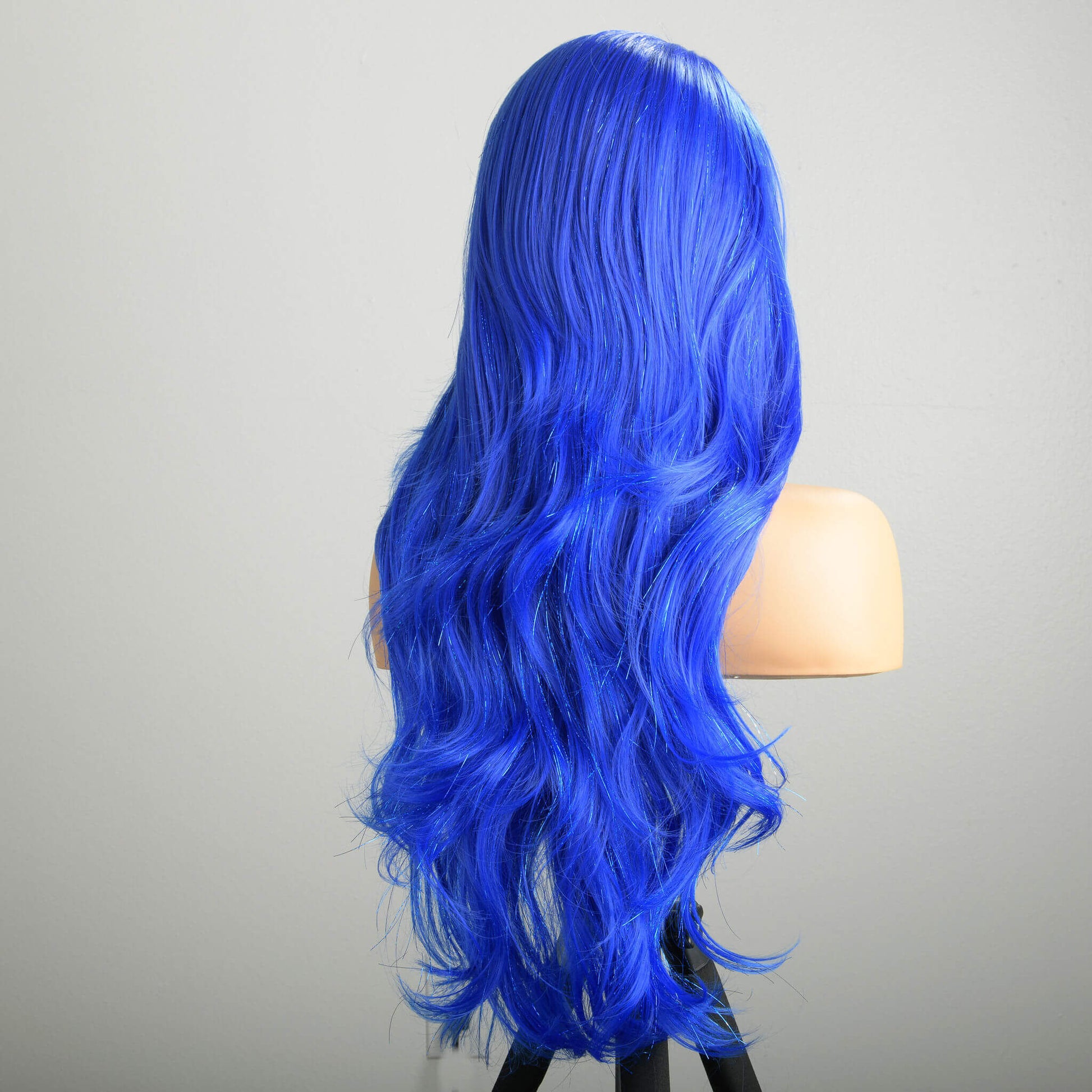 "Royal Sky" | Synthetic Lace Front Wig | Long Wavy Royal Blue Wig With Tinsels